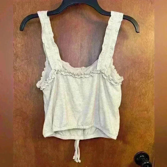 Moa Moa Women’s linen cream cropped top size small - Picture 3 of 5